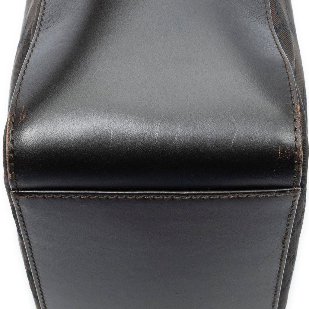 Gucci Vintage Mini Zip Bo Da Cu Brown GG Nylon Canvas Shoulder — view 7