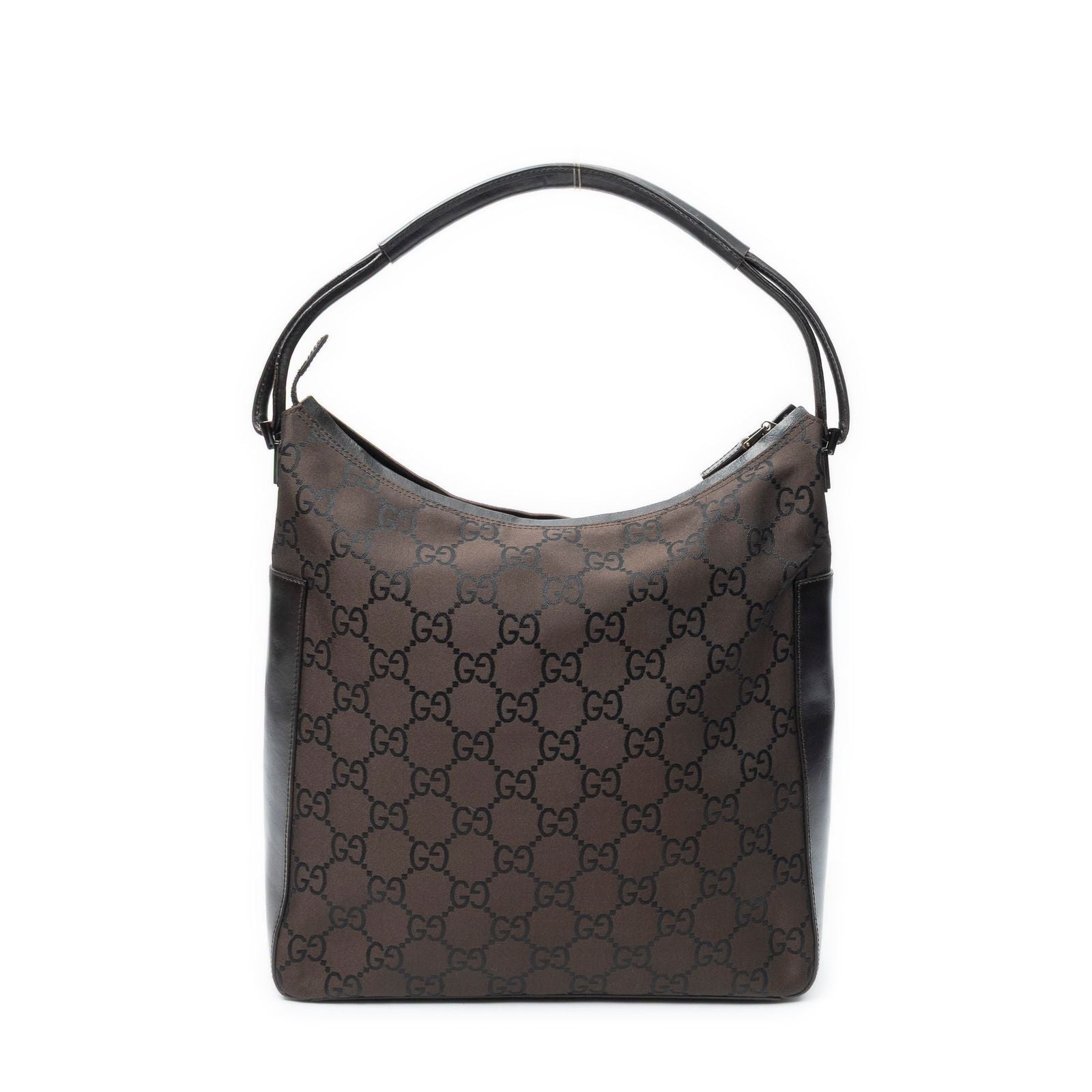 Gucci Vintage Mini Zip Bo Da Cu Brown GG Nylon Canvas Shoulder — view 5