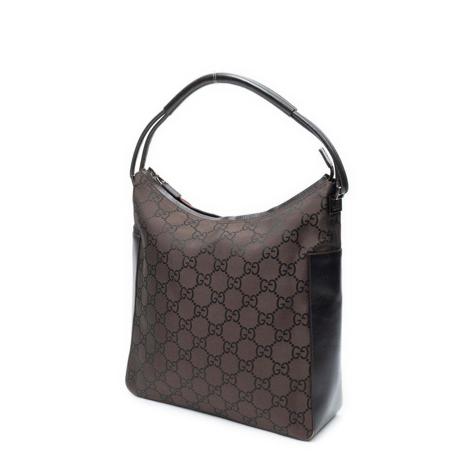 Gucci Vintage Mini Zip Bo Da Cu Brown GG Nylon Canvas Shoulder — view 2
