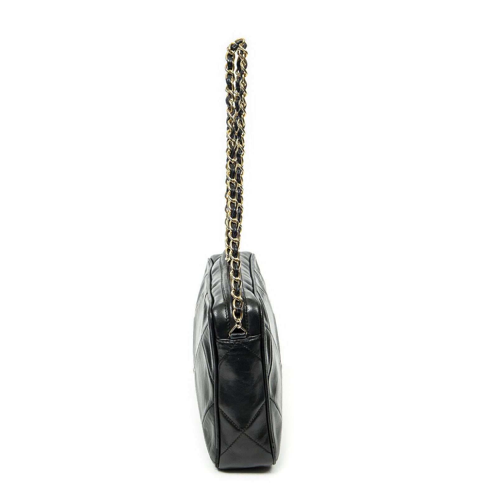 Chanel CC Tassel Camera Bag Black Quilted Lambskin Leather — view 3