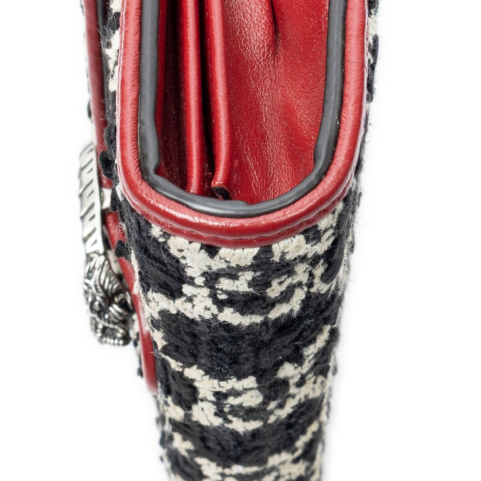 Gucci Dionysus Chain Wallet Black White Red Tweed Shoulder — view 7
