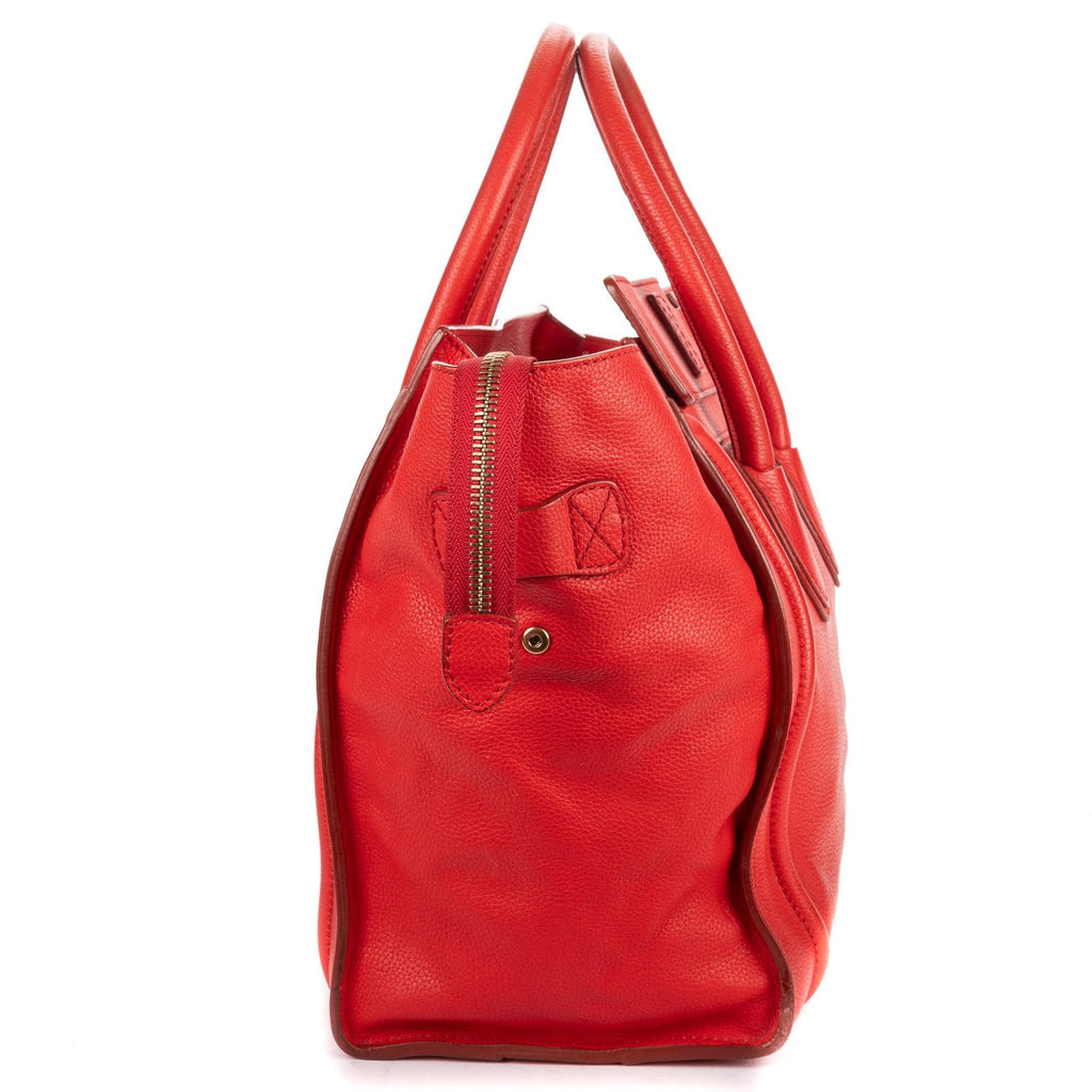 Celine Mini Lugagge Bag Red Calfskin Leather — view 3