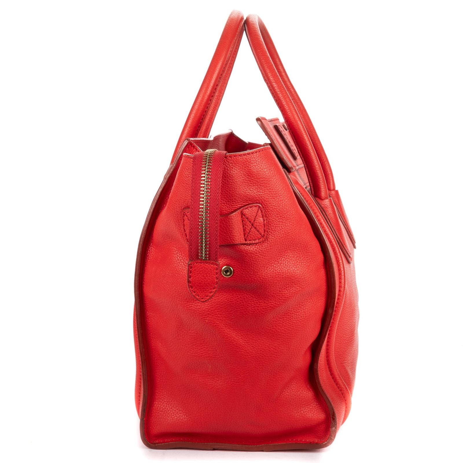 Celine Mini Lugagge Bag Red Calfskin Leather — view 3