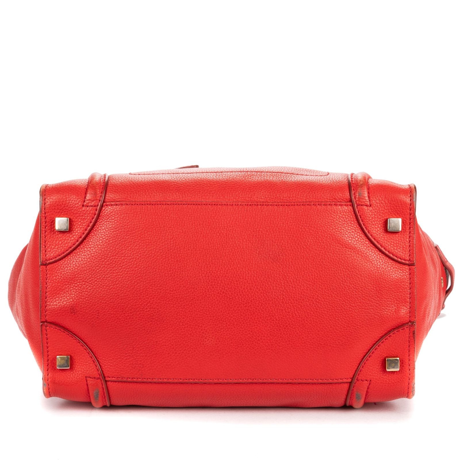 Celine Mini Lugagge Bag Red Calfskin Leather — view 6