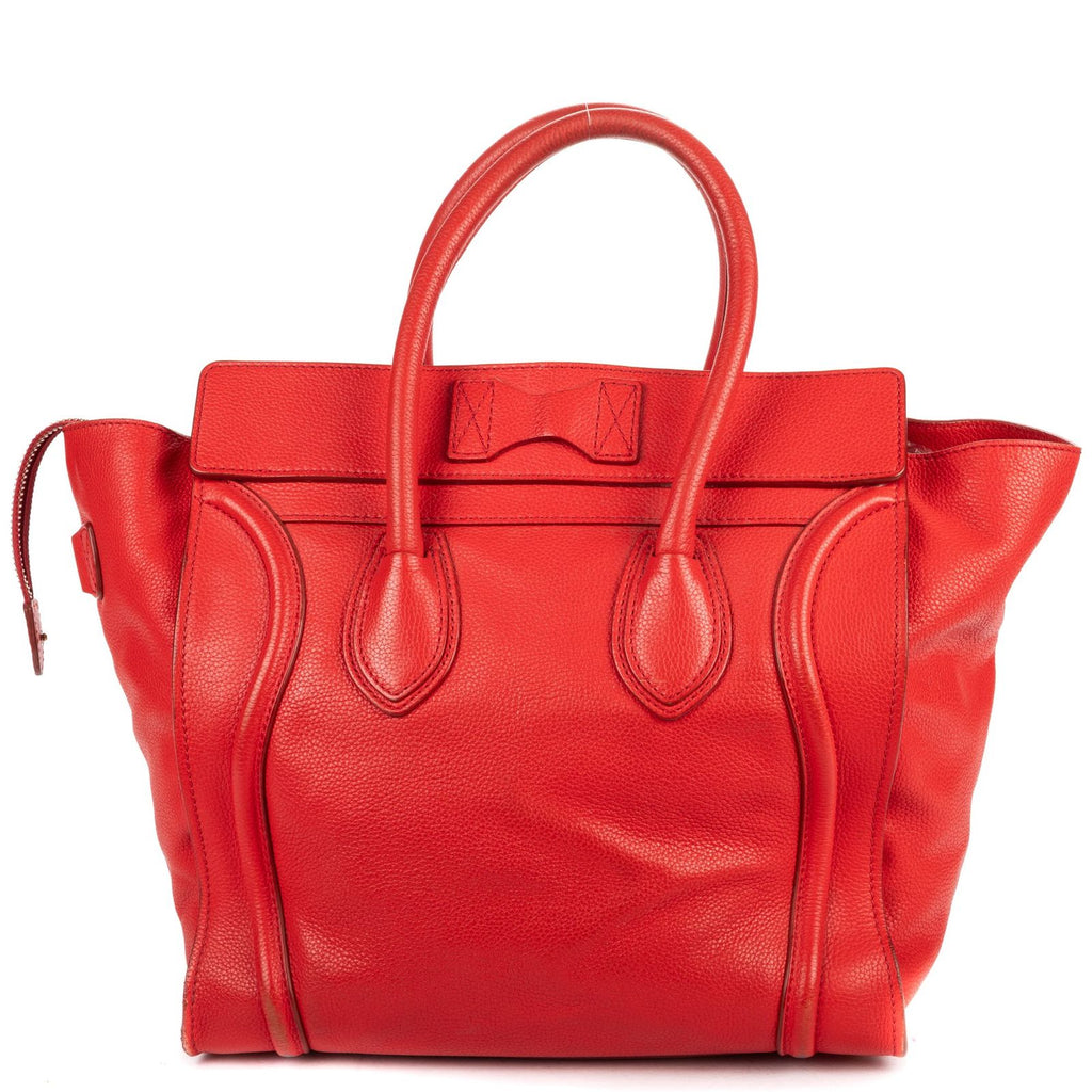 Celine Mini Lugagge Bag Red Calfskin Leather — view 5