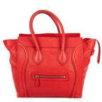 Celine Mini Lugagge Bag Red Calfskin Leather