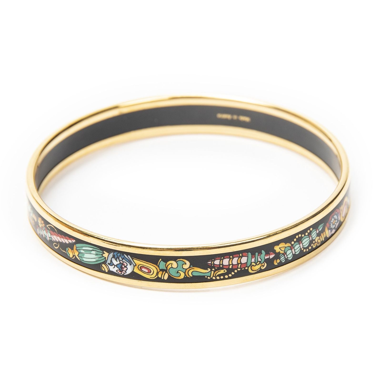 Hermes Enamel Bangle Black Vase Motifa — view 3