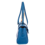Goyard Saigon Blue Calfskin Leather Din Shoulder — view 4