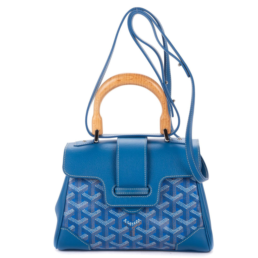 Goyard Saigon Blue Calfskin Leather Din Shoulder
