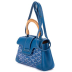 Goyard Saigon Blue Calfskin Leather Din Shoulder — view 2