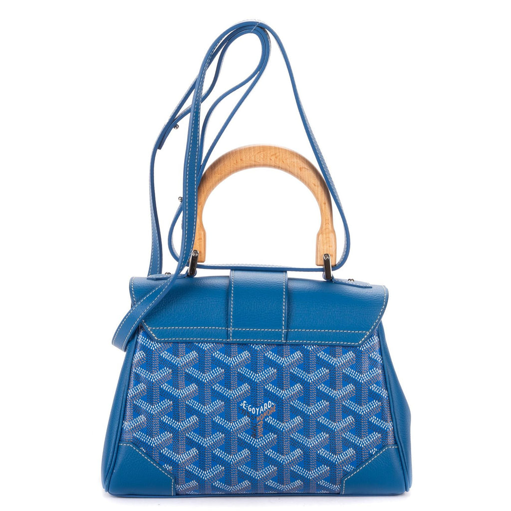 Goyard Saigon Blue Calfskin Leather Din Shoulder — view 5