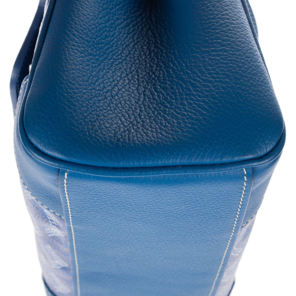 Goyard Saigon Blue Calfskin Leather Din Shoulder — view 7