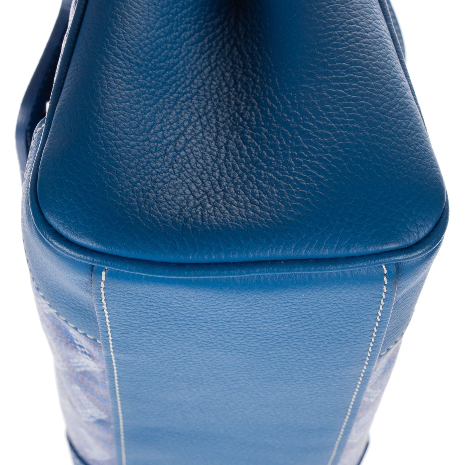 Goyard Saigon Blue Calfskin Leather Din Shoulder — view 7