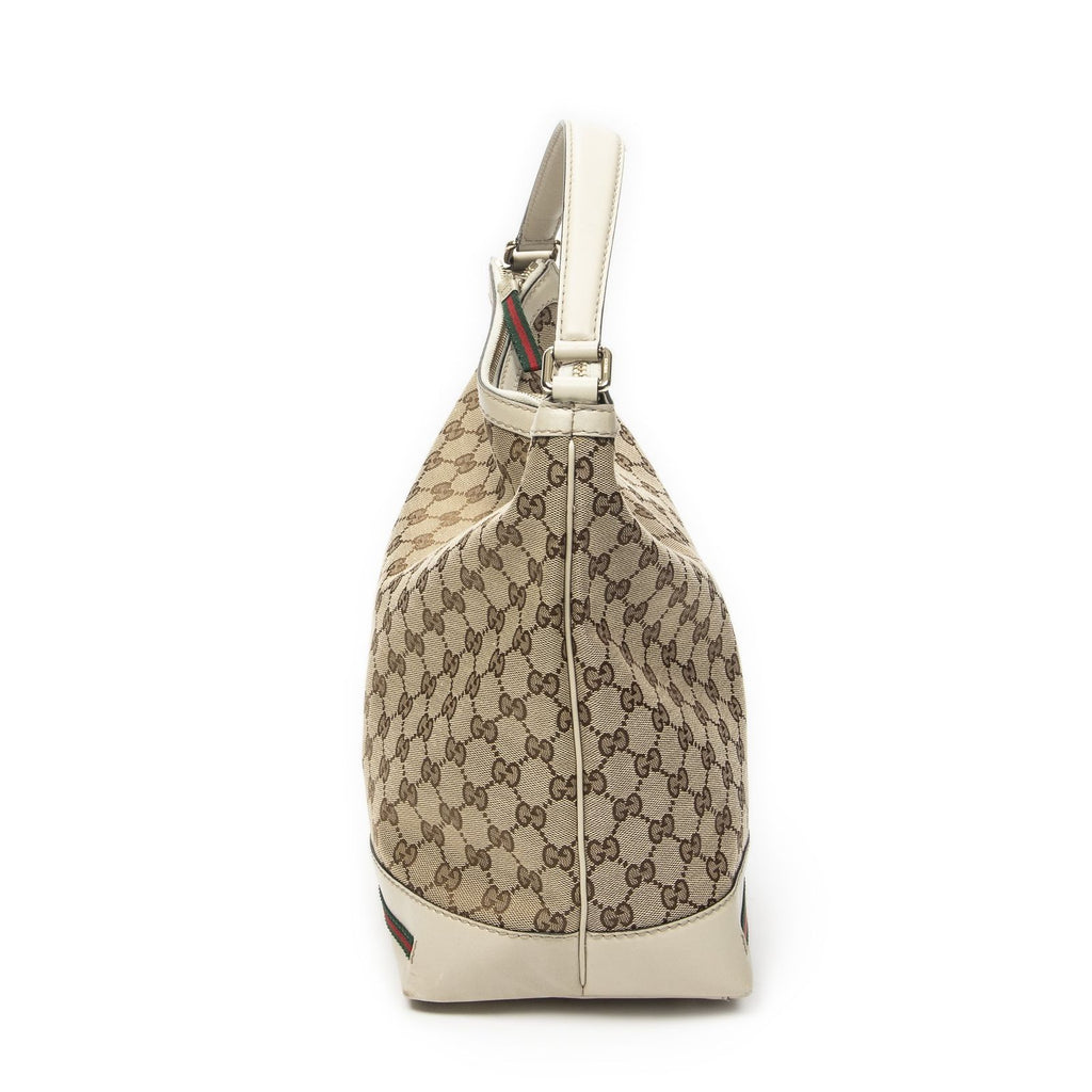 Gucci Medium Web Mayfair Hobo Beige GG Canvas — view 3