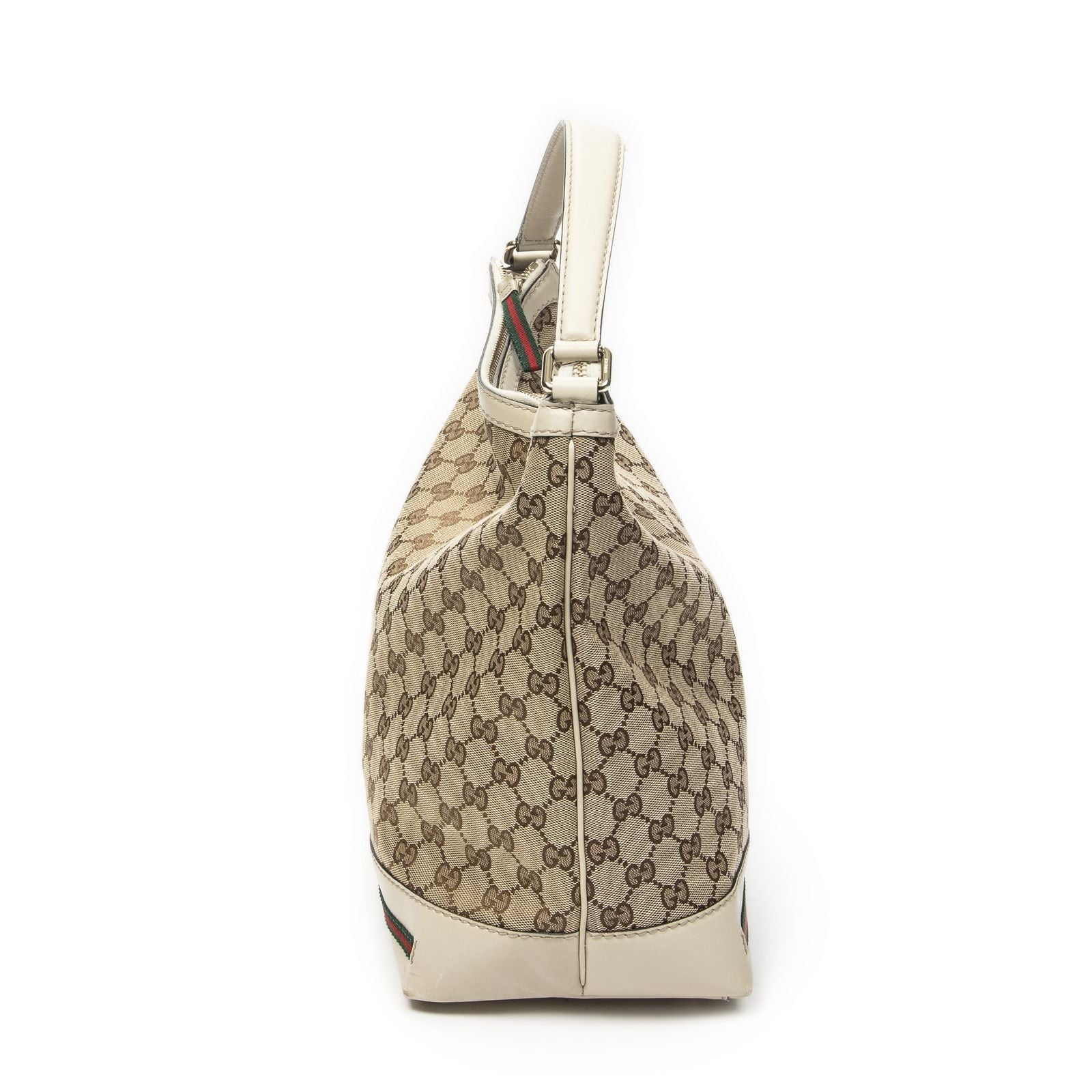 Gucci Medium Web Mayfair Hobo Beige GG Canvas — view 3