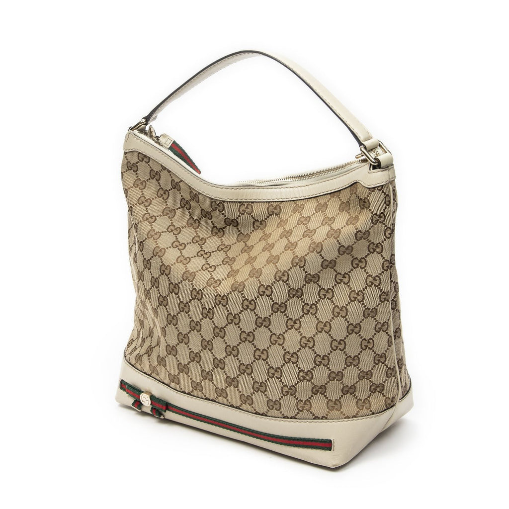 Gucci Medium Web Mayfair Hobo Beige GG Canvas — view 2