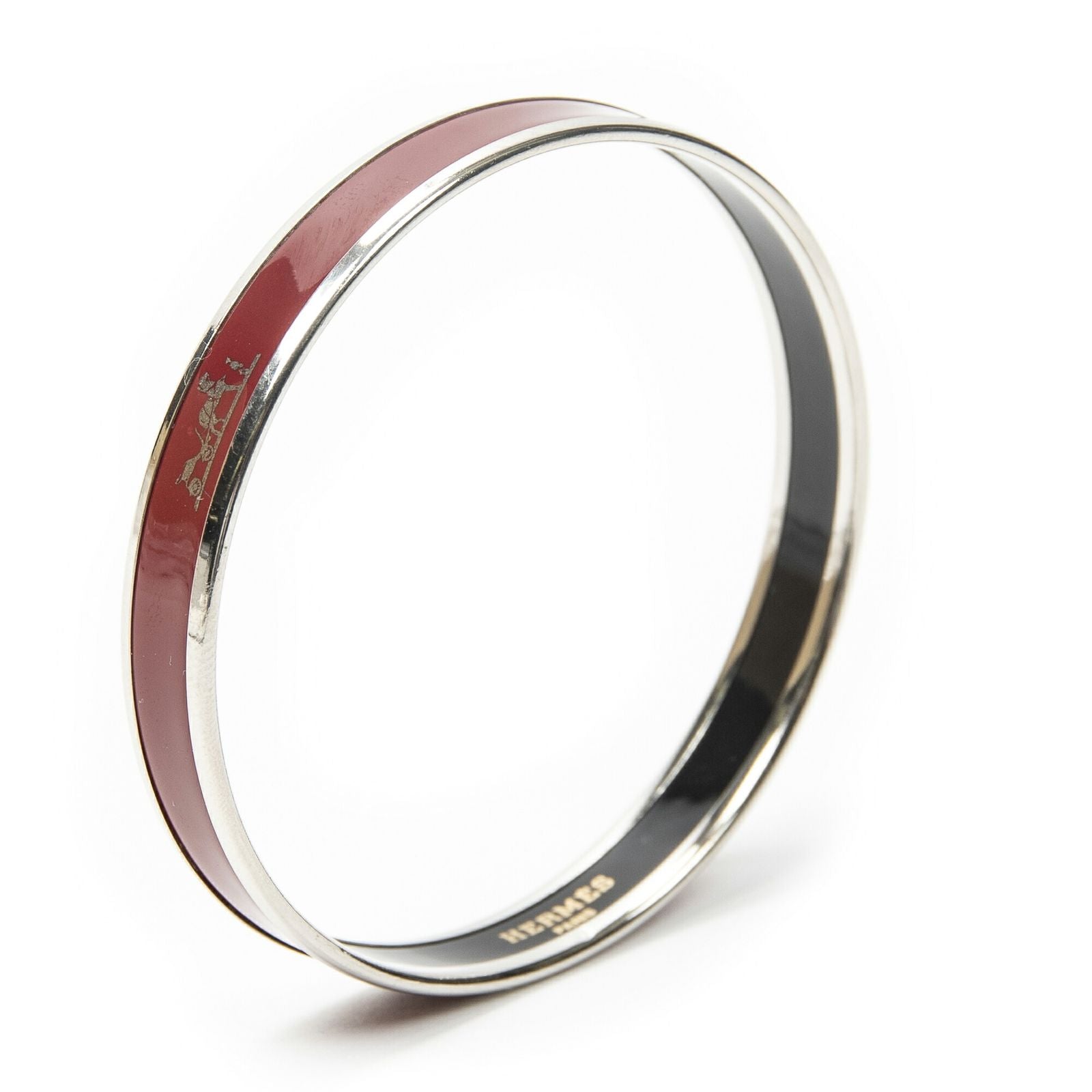 Hermes Enamel Bangle N Logo Motif Fu Bracelet