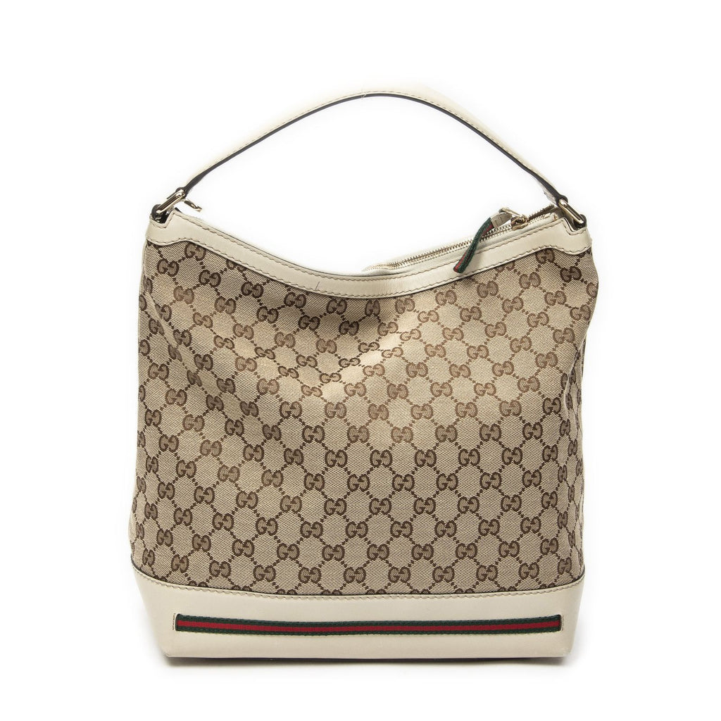 Gucci Medium Web Mayfair Hobo Beige GG Canvas — view 5