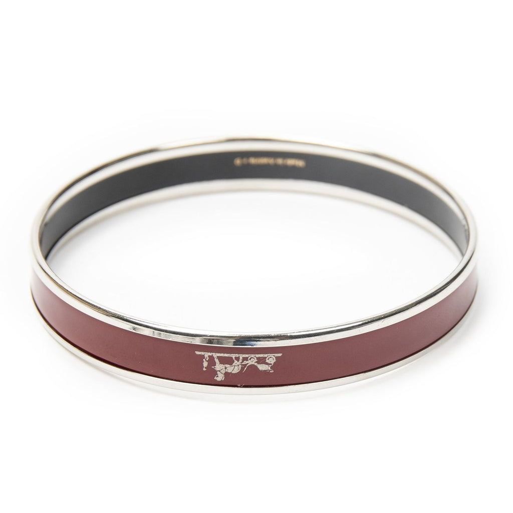 Hermes Enamel Bangle N Logo Motif Fu Bracelet — view 3
