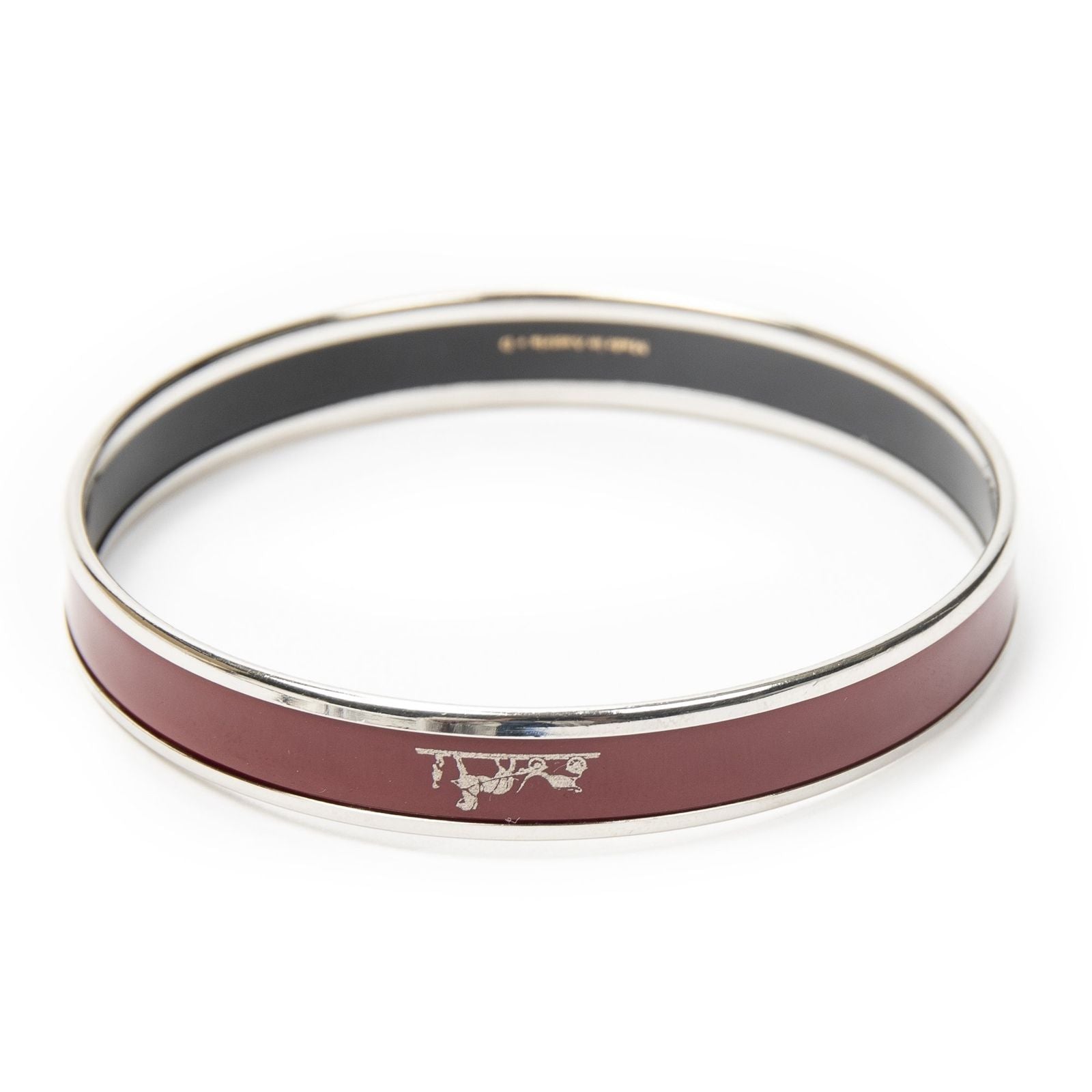 Hermes Enamel Bangle N Logo Motif Fu Bracelet — view 3