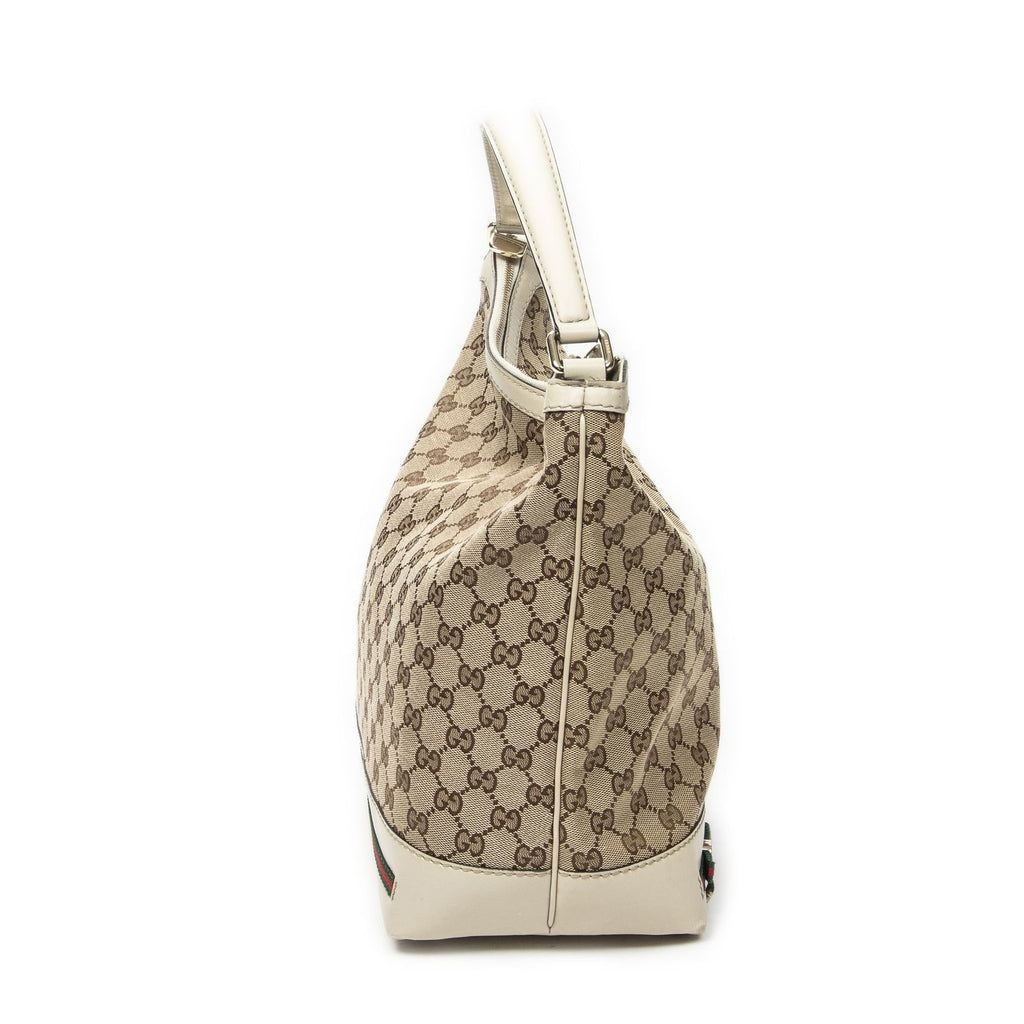 Gucci Medium Web Mayfair Hobo Beige GG Canvas — view 4