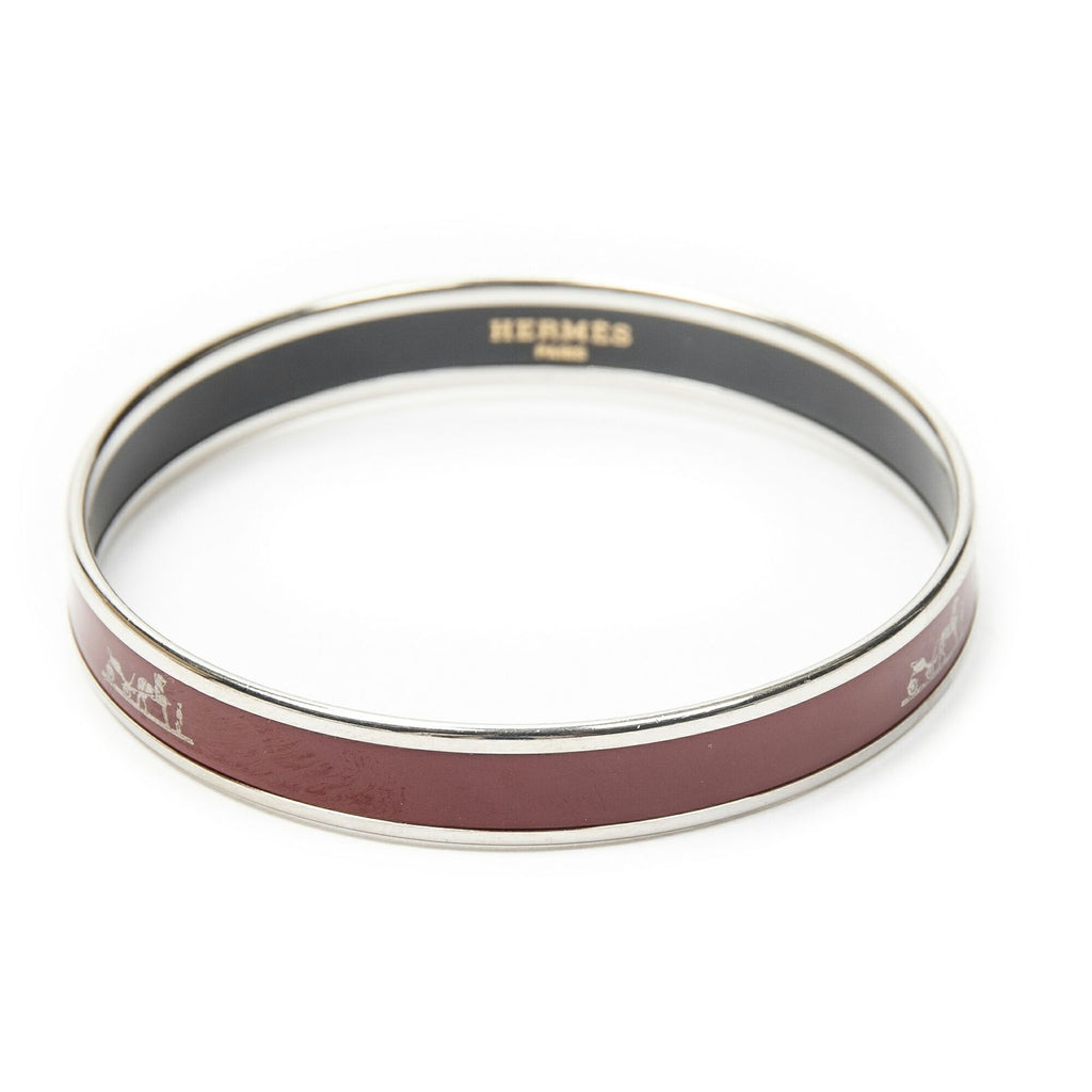 Hermes Enamel Bangle N Logo Motif Fu Bracelet — view 2