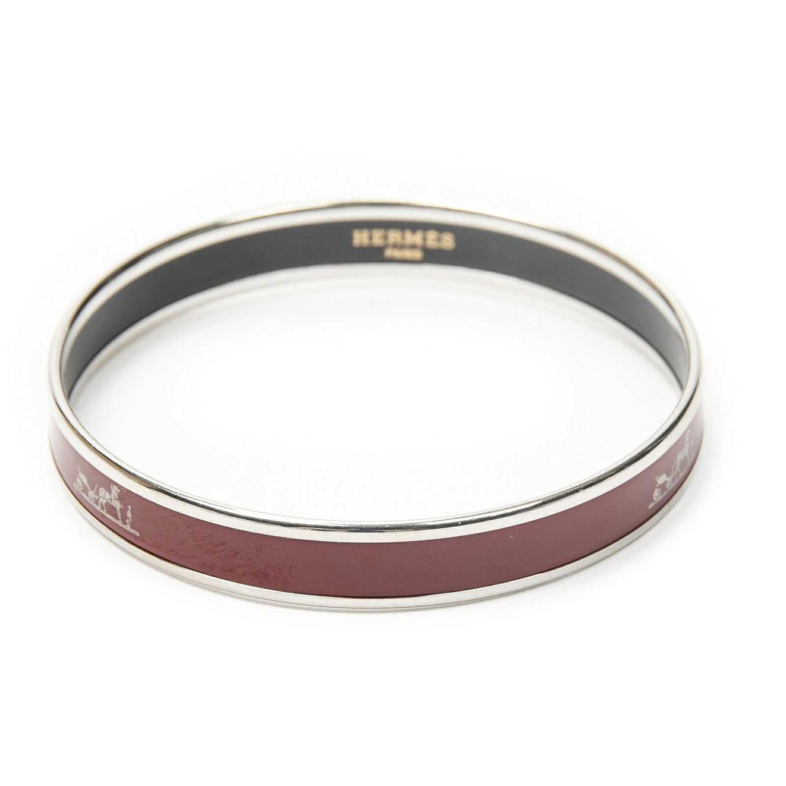 Hermes Enamel Bangle N Logo Motif Fu Bracelet — view 2