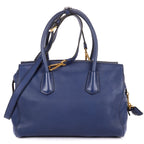 Prada Double Handle Tote Navy Viterodino — view 5