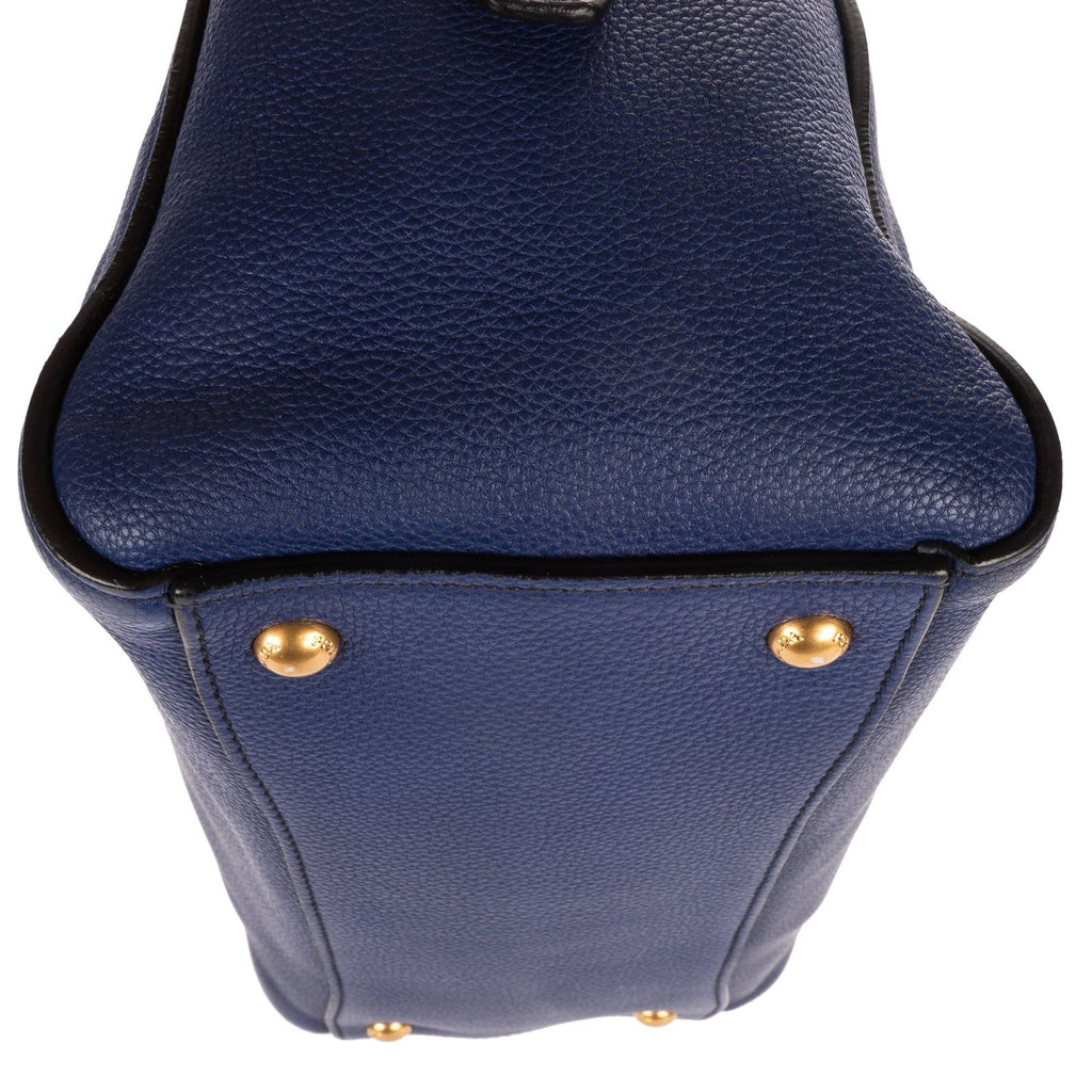 Prada Double Handle Tote Navy Viterodino — view 7