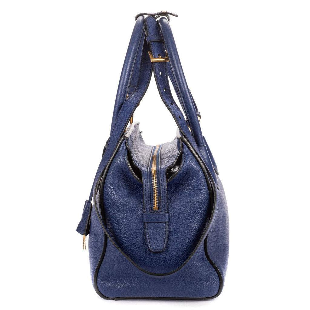 Prada Double Handle Tote Navy Viterodino — view 3