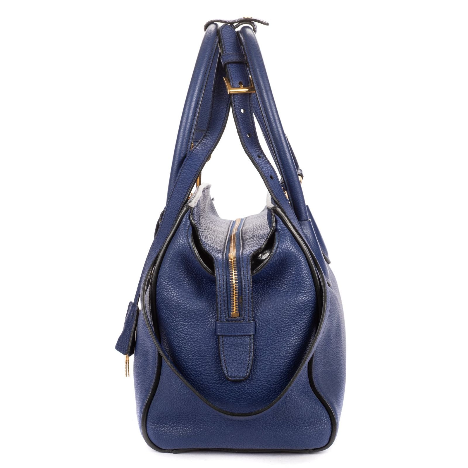 Prada Double Handle Tote Navy Viterodino — view 3