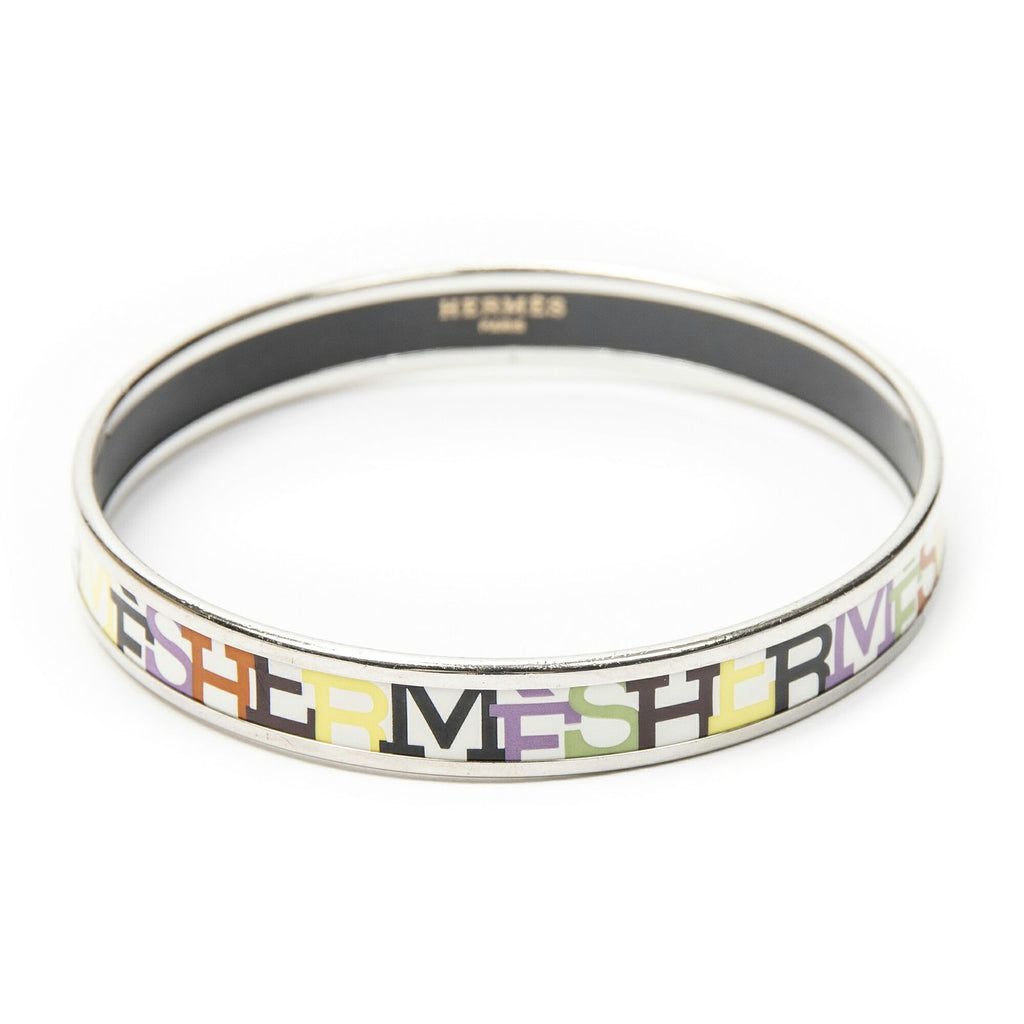 Hermes Enamel Bangle Multicolor Alphabet Motifa Bracelet — view 2
