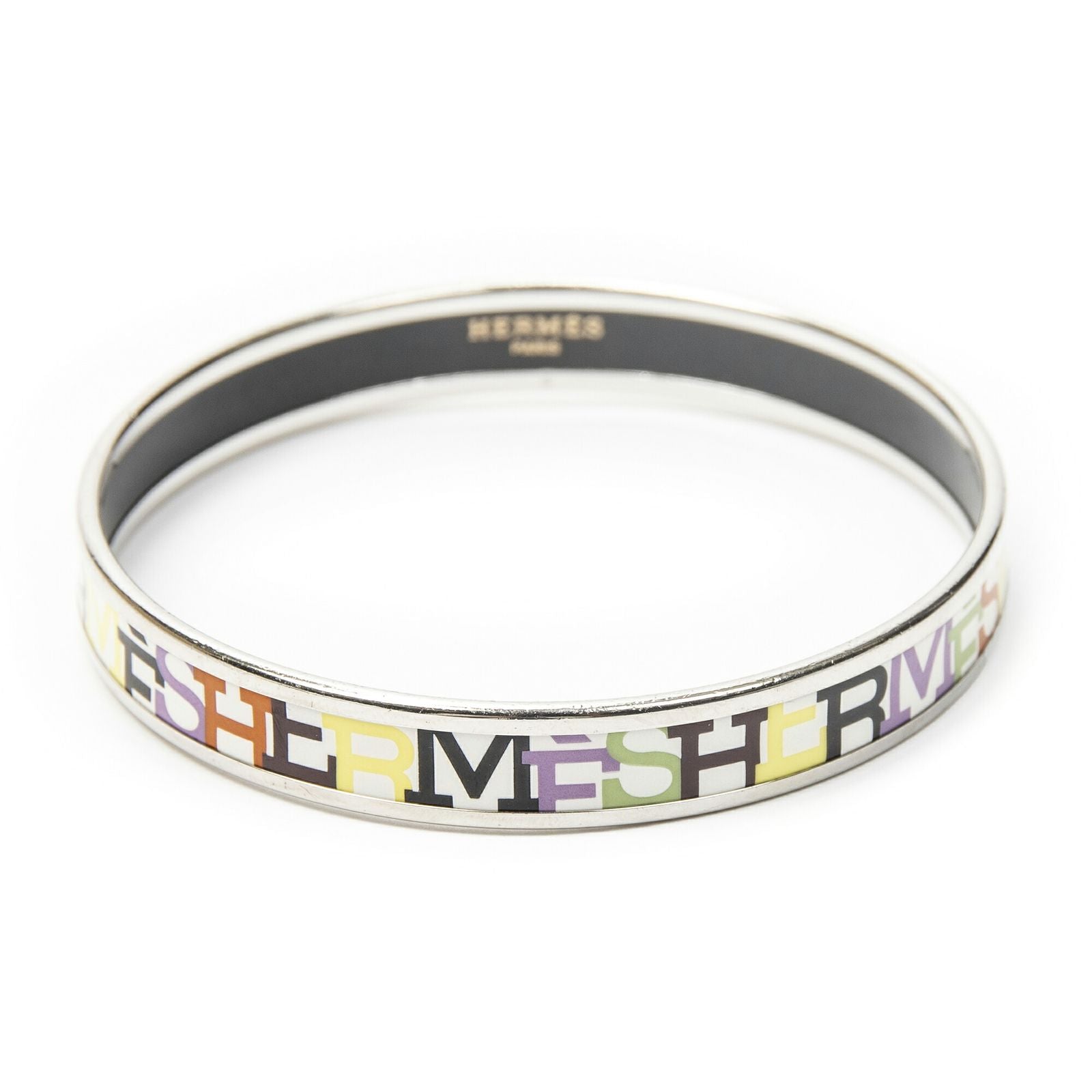 Hermes Enamel Bangle Multicolor Alphabet Motifa Bracelet — view 2
