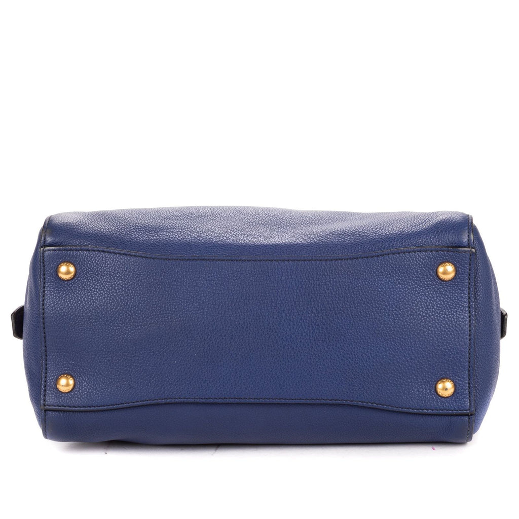 Prada Double Handle Tote Navy Viterodino — view 6