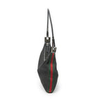 Gucci Web Zip Bo Black Denim Canvas Shoulder — view 4