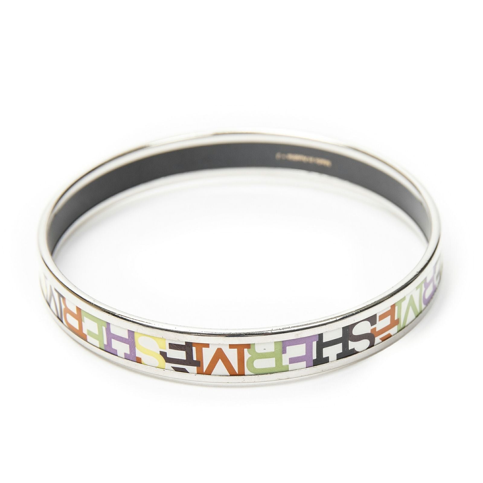 Hermes Enamel Bangle Multicolor Alphabet Motifa Bracelet — view 3