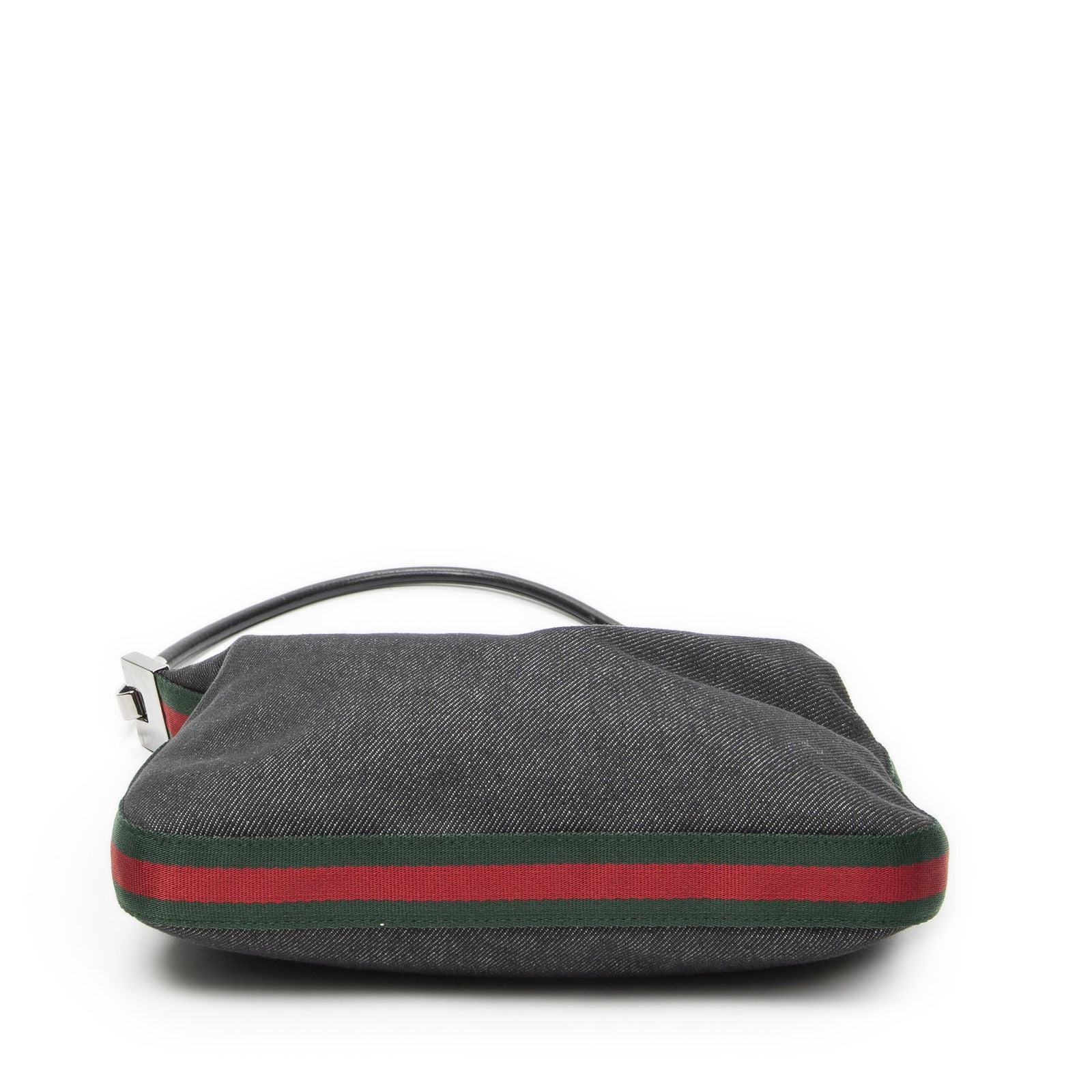 Gucci Web Zip Bo Black Denim Canvas Shoulder — view 6