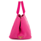 Prada Canapa Tote Pink Floral Pattern Canvas — view 4