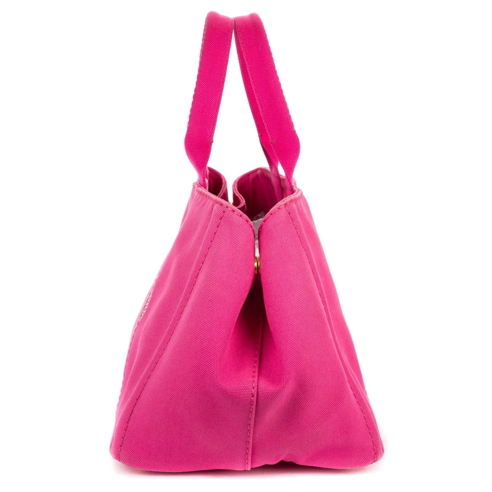 Prada Canapa Tote Pink Floral Pattern Canvas — view 3