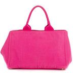 Prada Canapa Tote Pink Floral Pattern Canvas — view 5