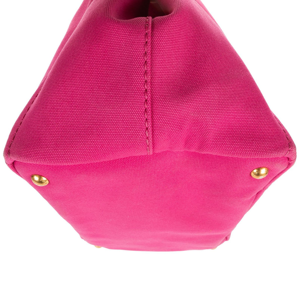 Prada Canapa Tote Pink Floral Pattern Canvas — view 7