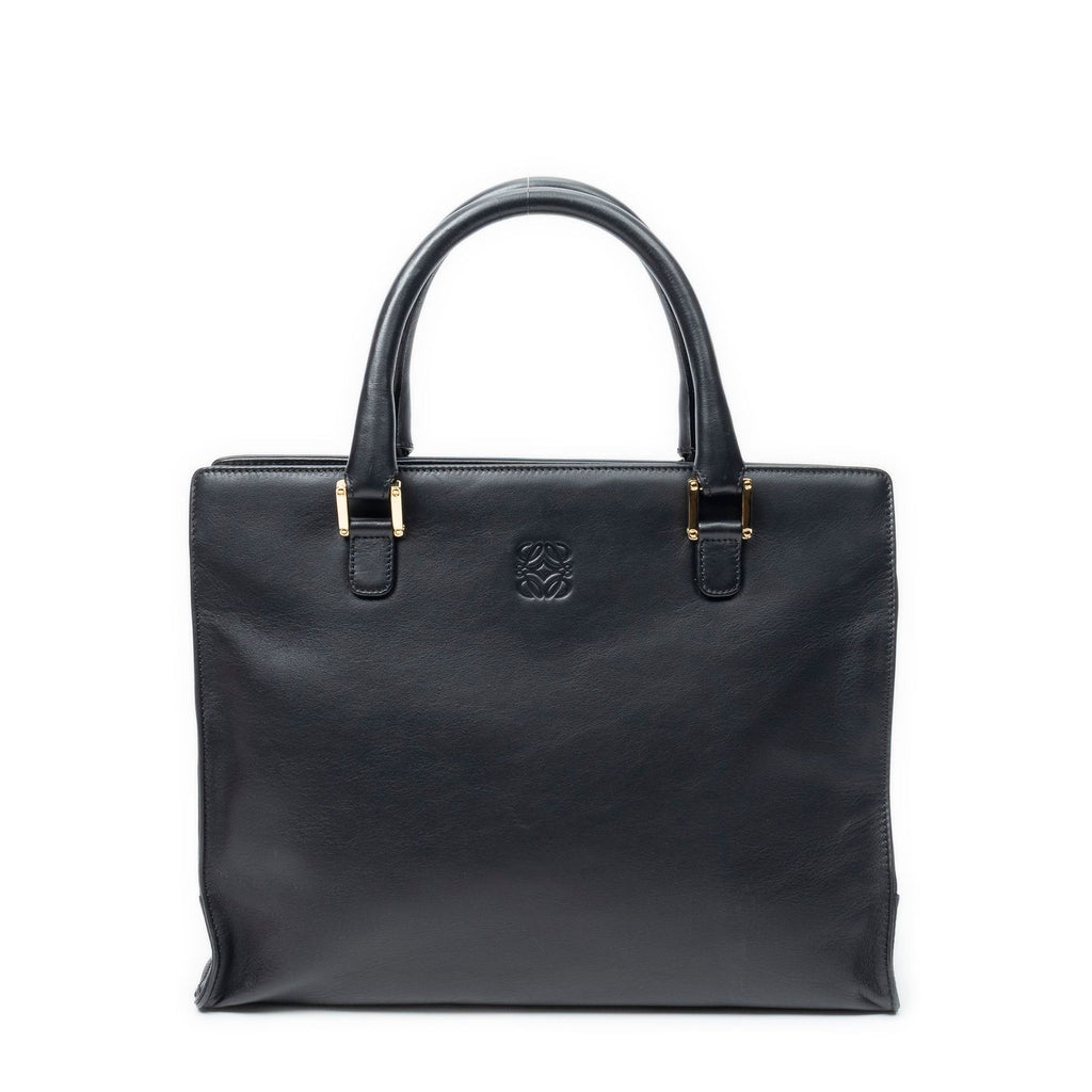 Loewe Anagram Executive Tote Black Calfskin Leather