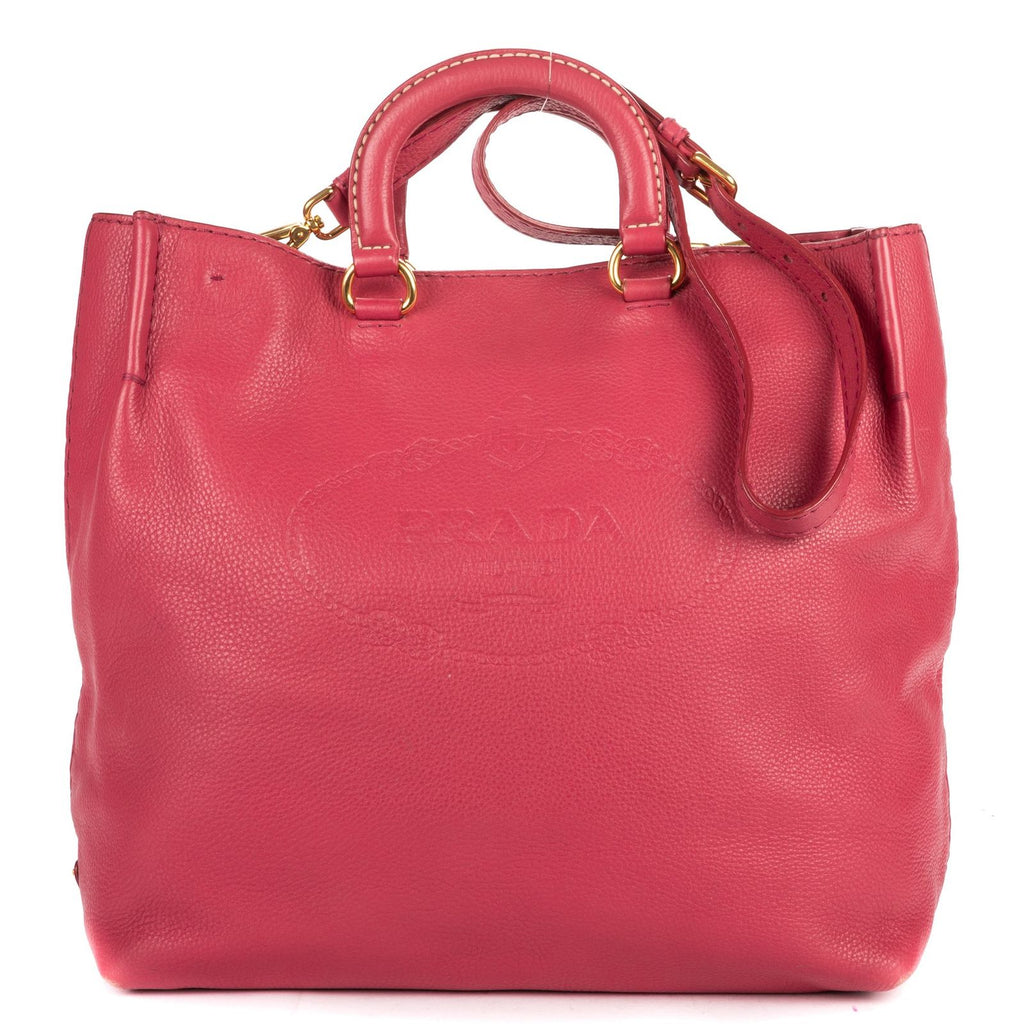 Prada GG Tote Pink Calfskin Leather