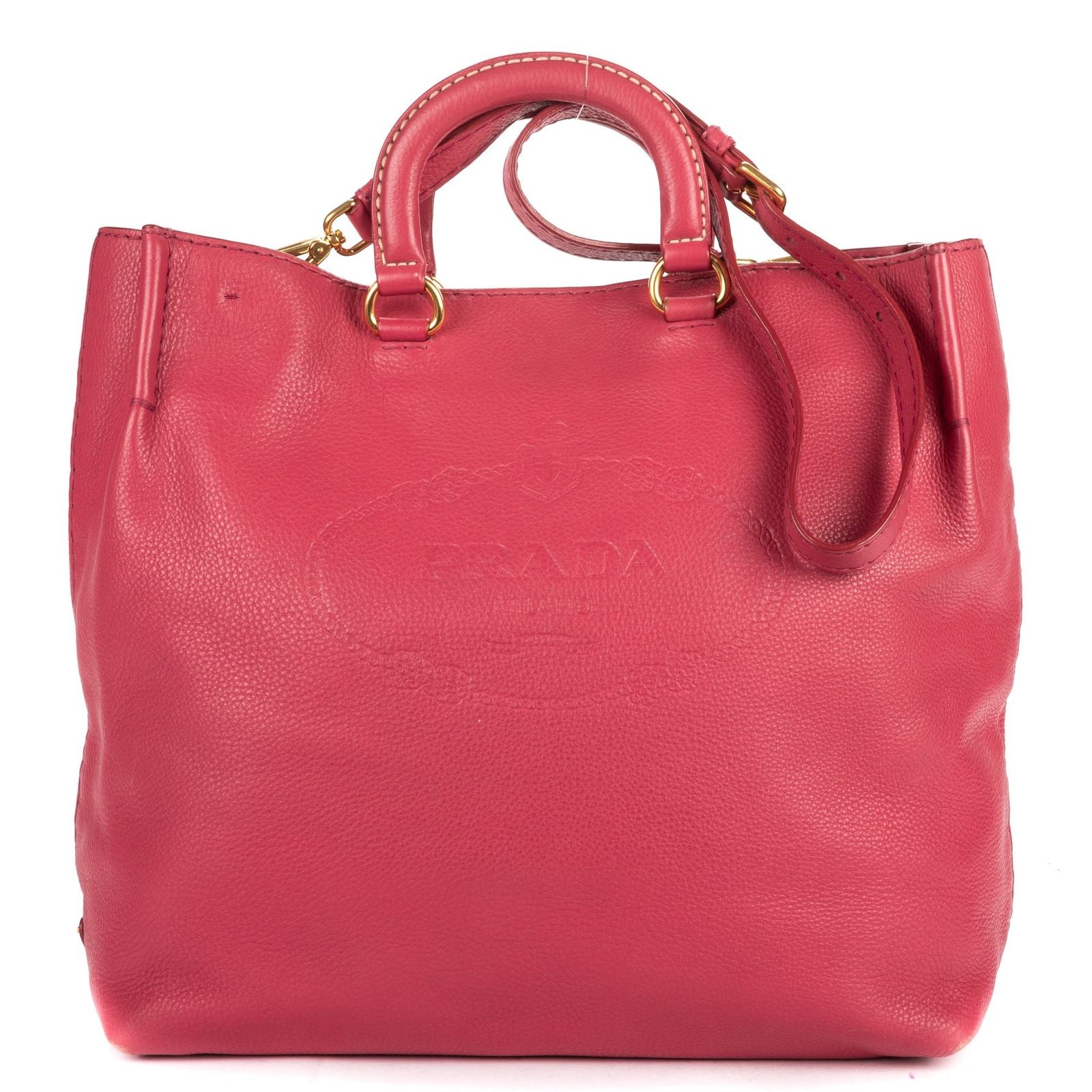 Prada GG Tote Pink Calfskin Leather