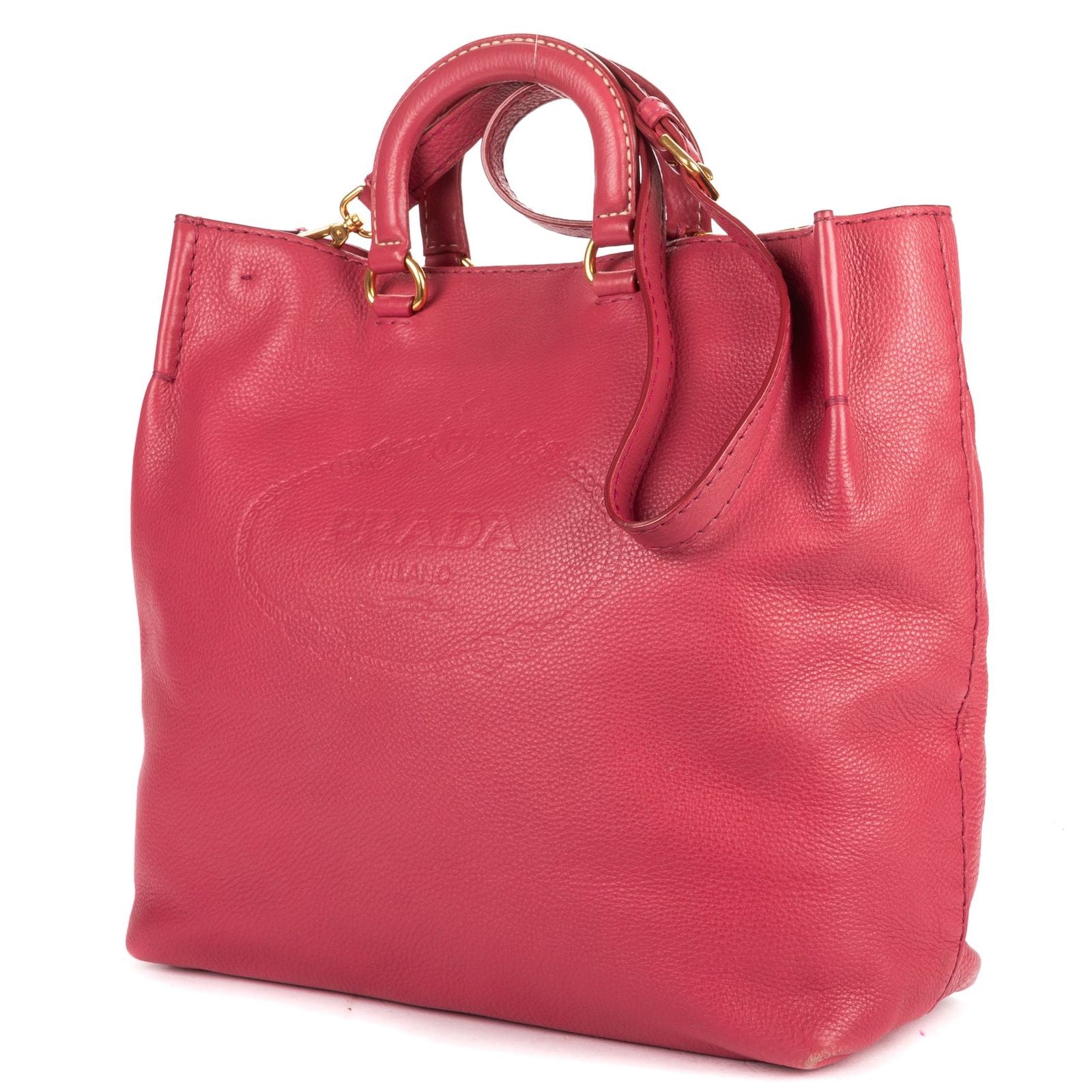 Prada GG Tote Pink Calfskin Leather — view 2