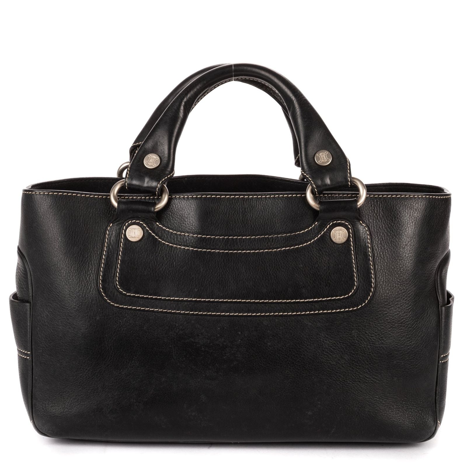 Celine Boogie Bag Black Spike Calfskin Leather