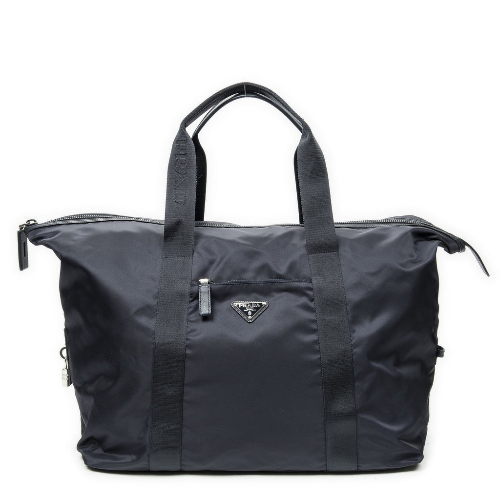 Prada Collapsible Weekender Navy Nylon Canvas Travel