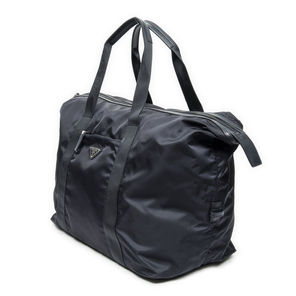 Prada Collapsible Weekender Navy Nylon Canvas Travel — view 2
