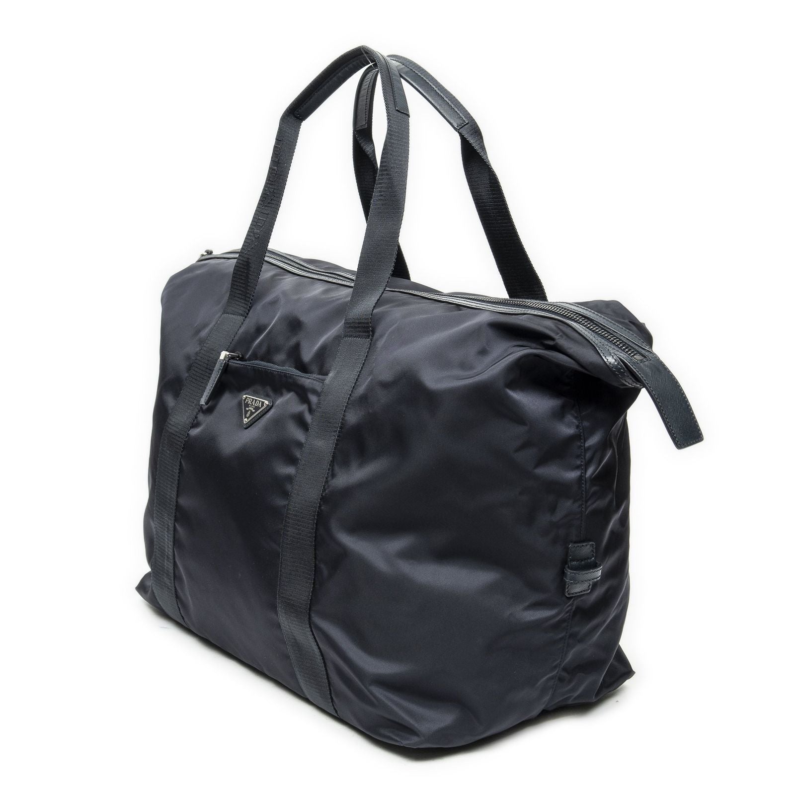Prada Collapsible Weekender Navy Nylon Canvas Travel — view 2