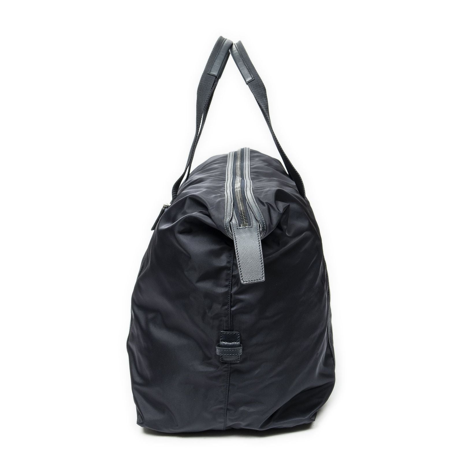 Prada Collapsible Weekender Navy Nylon Canvas Travel — view 3